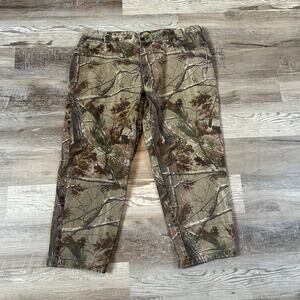 Cabela’s Realtree Camo Pants Cotton Straight Leg Outdoor Workwear Sz 46